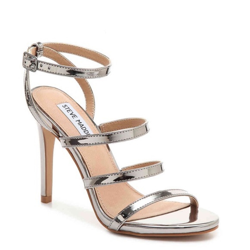 Steve Madden Silver Strappy Heals